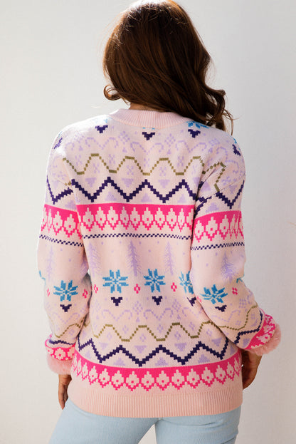 Multicolour Ethnic Christmas Sweater
