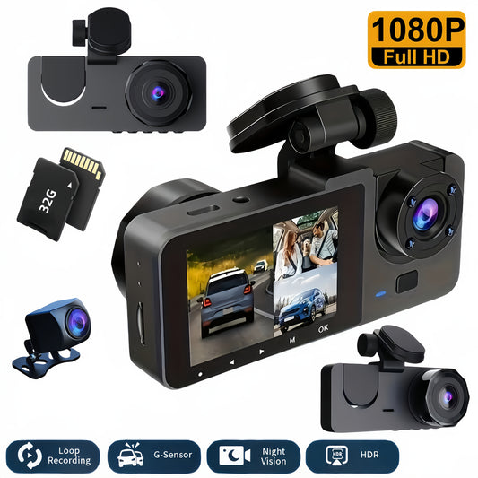 3 Channel Dash Cam With Night Vision