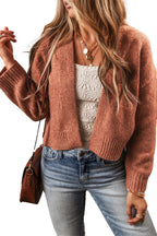 Beige Cropped Cardigan For Women