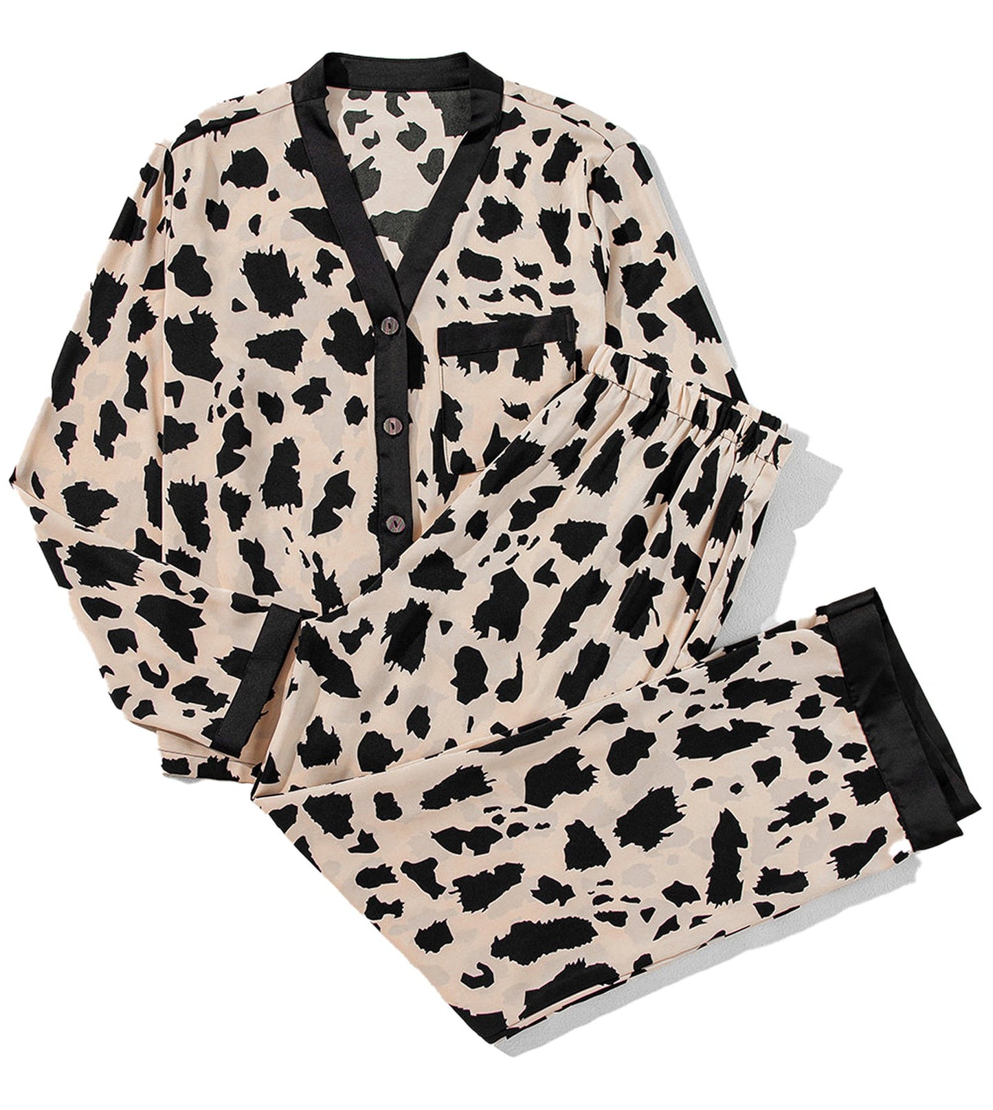 Khaki Cheetah Print Sleepwear Set