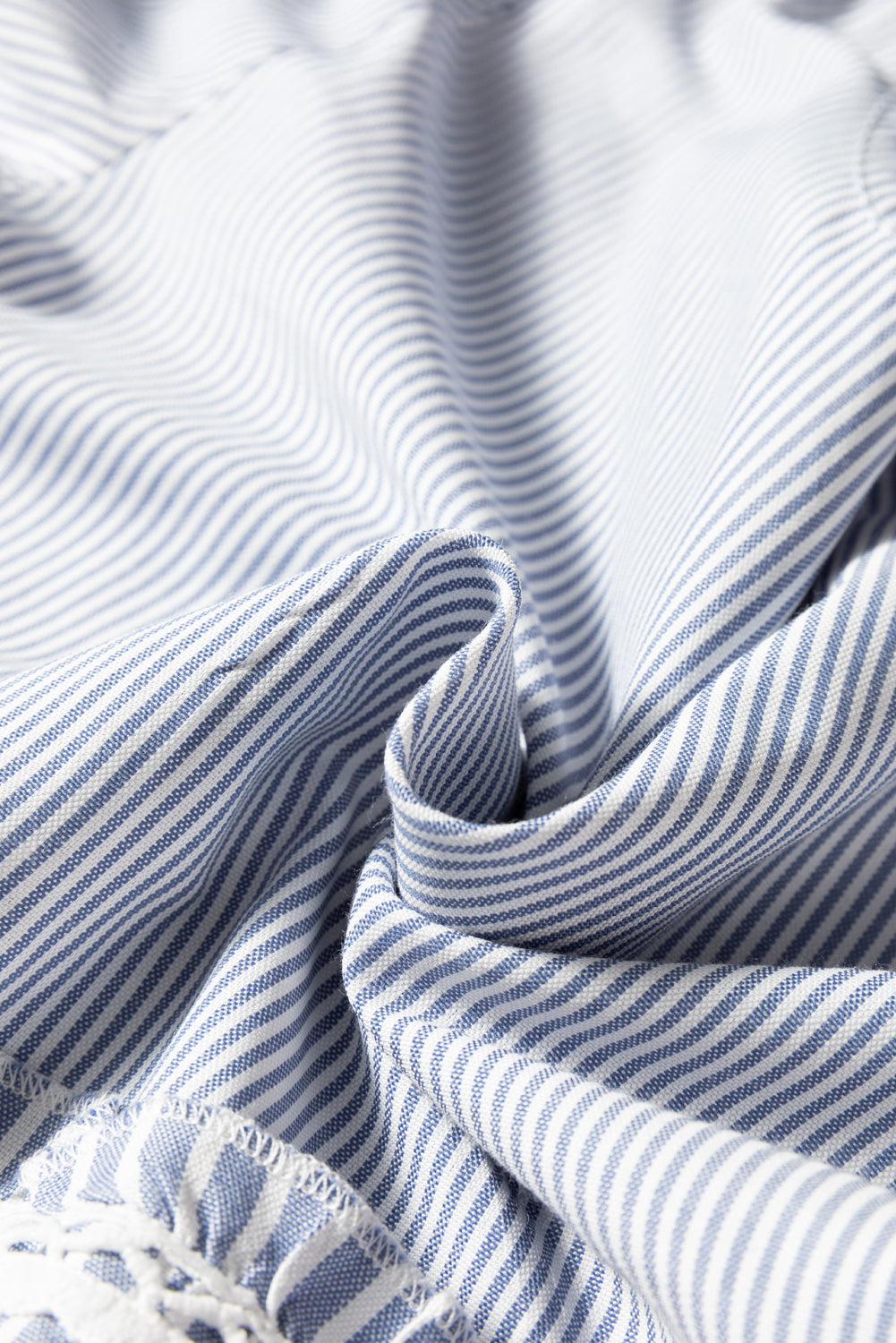 Sky Blue Striped Maxi Dress Flowy Boho Lace