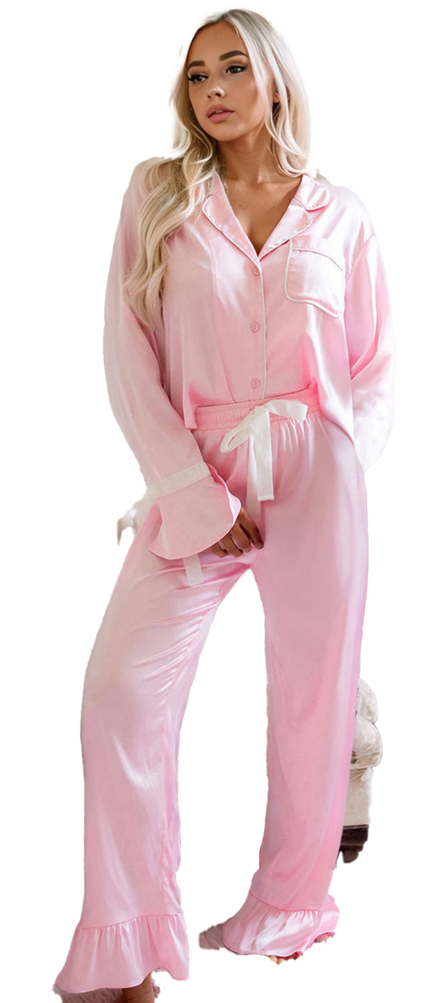 Pink Satin Lounge Set For Ultimate Comfort