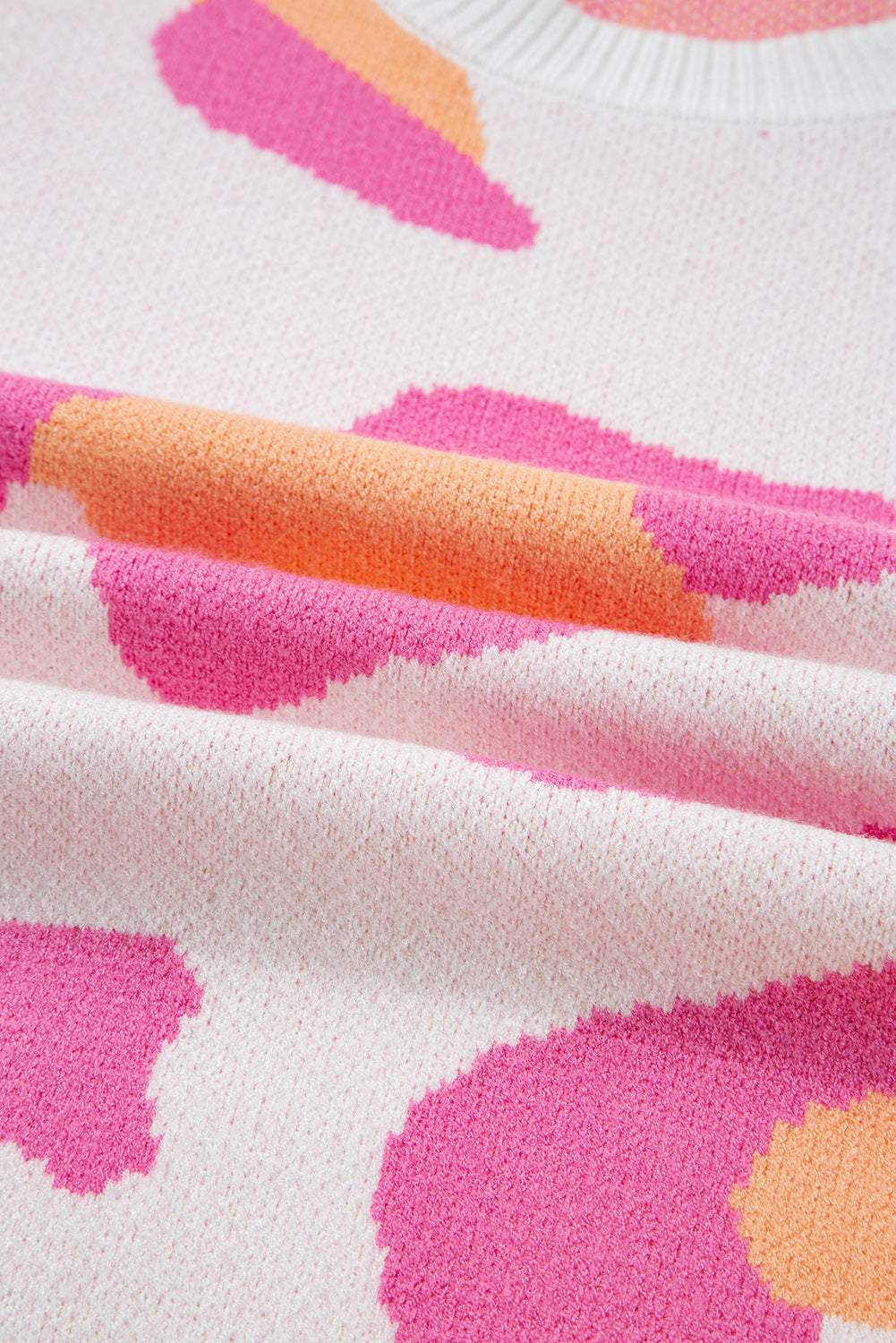 Pink Leopard Print Sweater For Trendy Style