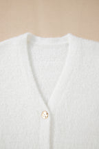 Dear-Lover Smoke Gray Fuzzy Cardigan For Cozy Style