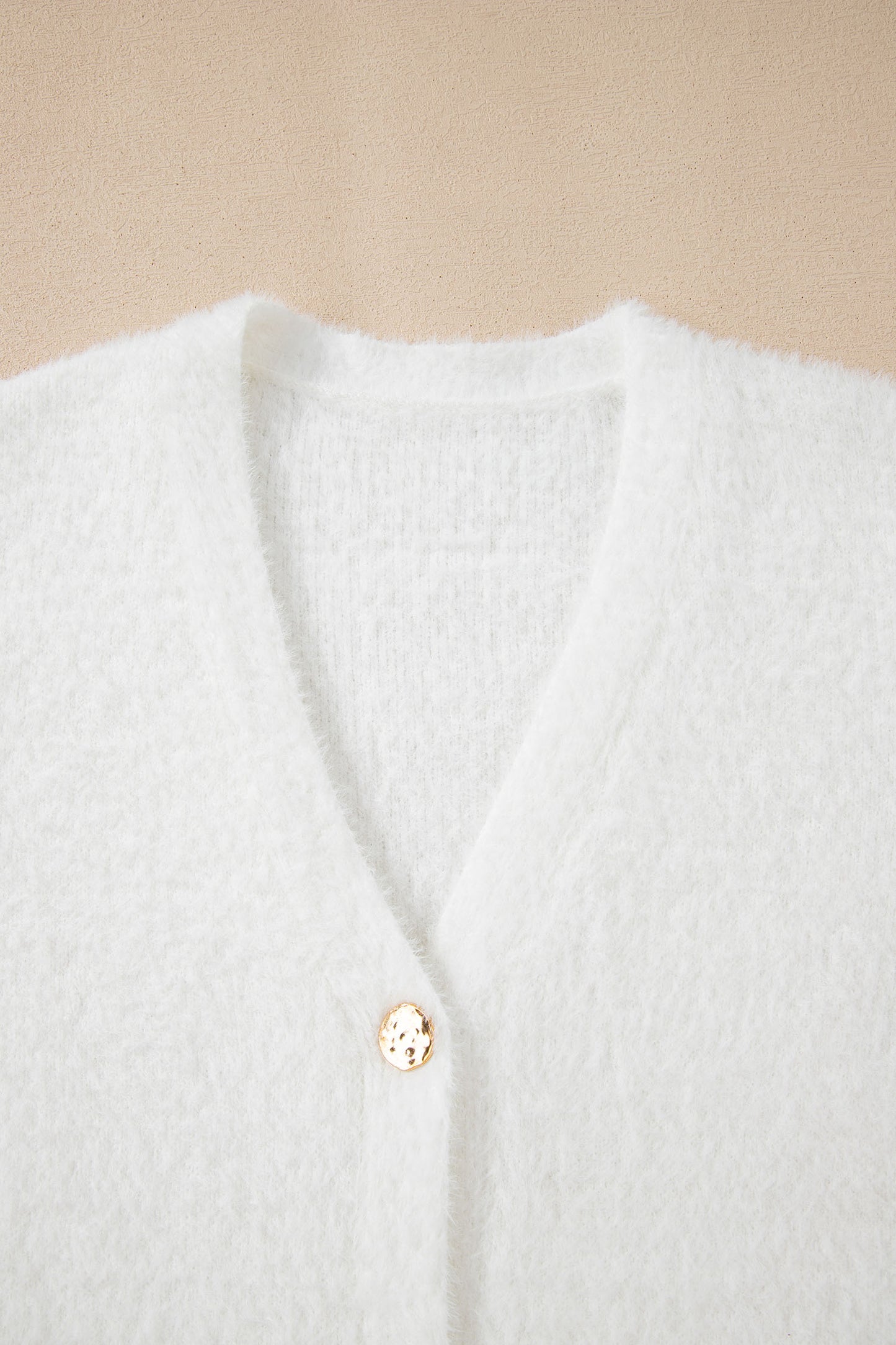 Dear-Lover Smoke Gray Fuzzy Cardigan For Cozy Style