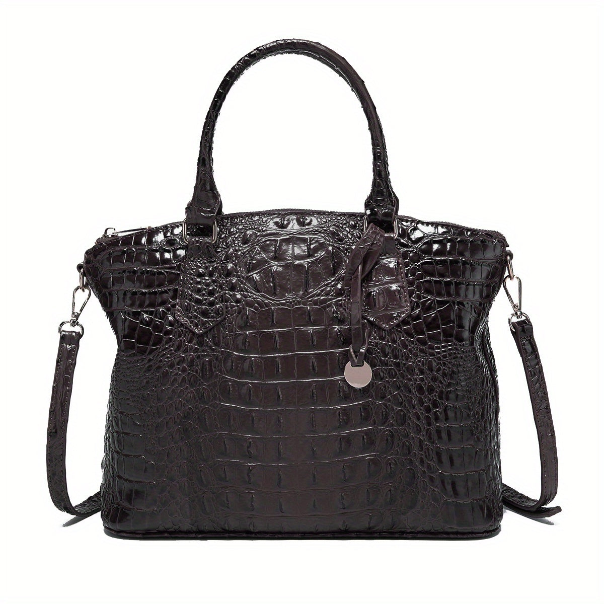 Crocodile Embossed Womens Handbag Chic Satchel