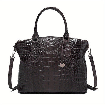 Crocodile Embossed Womens Handbag Chic Satchel