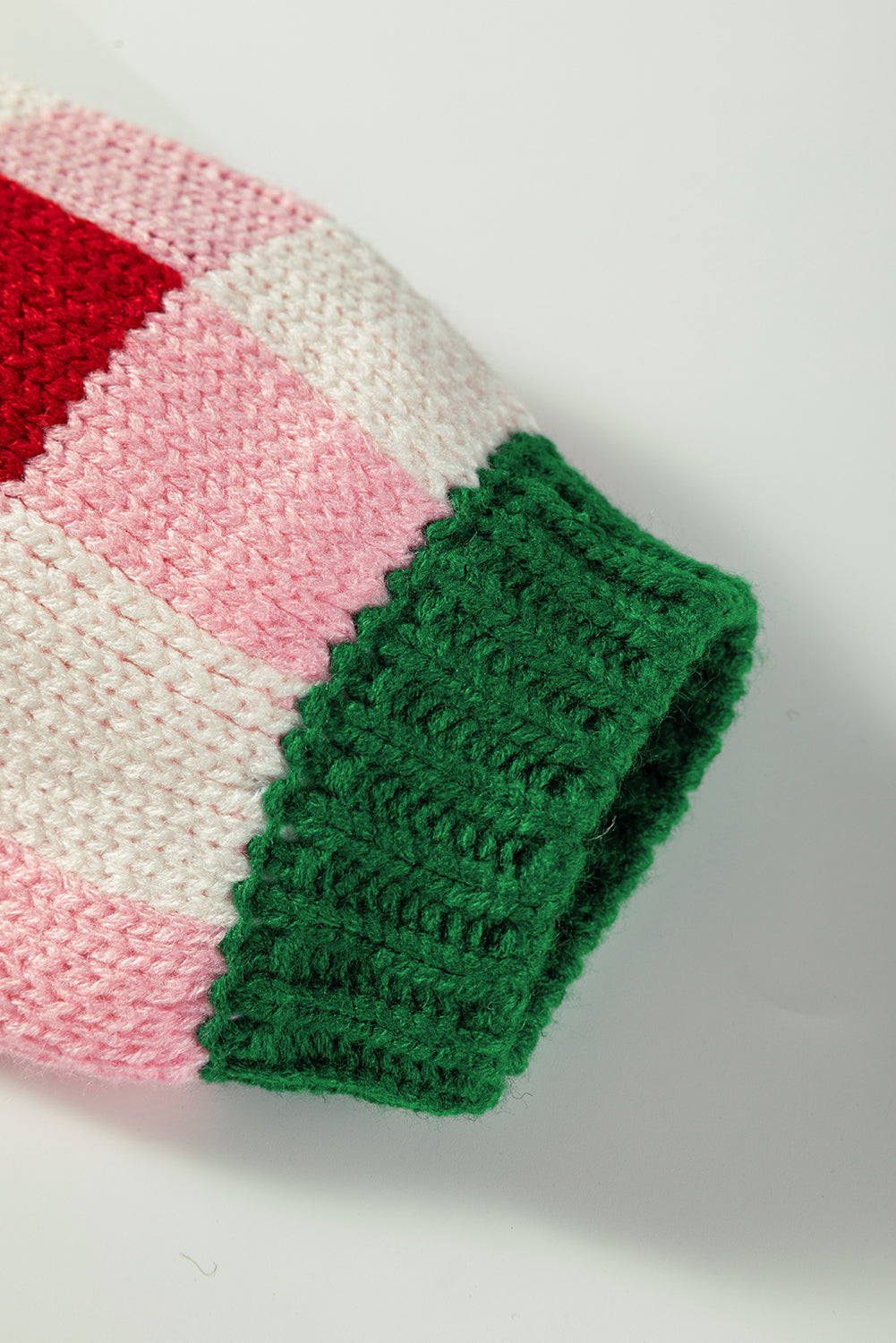 Cable Knit Sweater with Checker Print