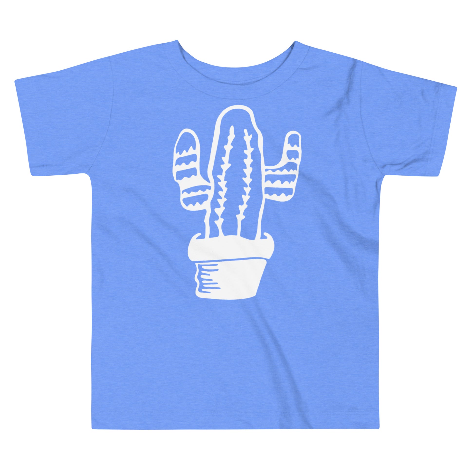 Light blue cactus toddler t-shirt featuring a fun cactus design for kids
