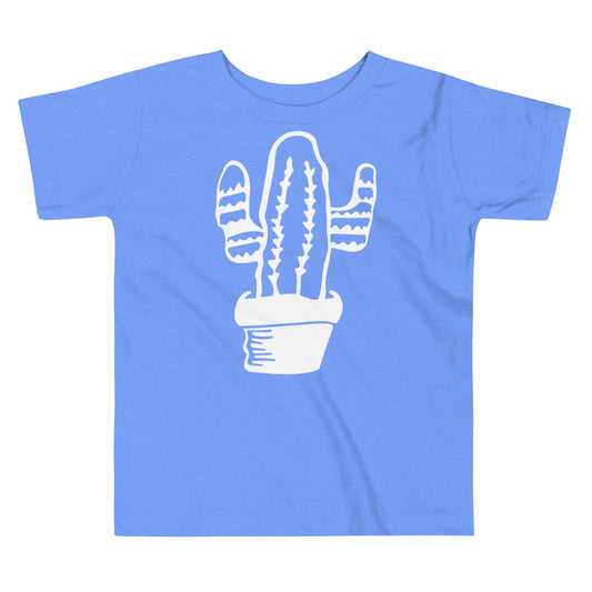 Light blue cactus toddler t-shirt featuring a fun cactus design for kids