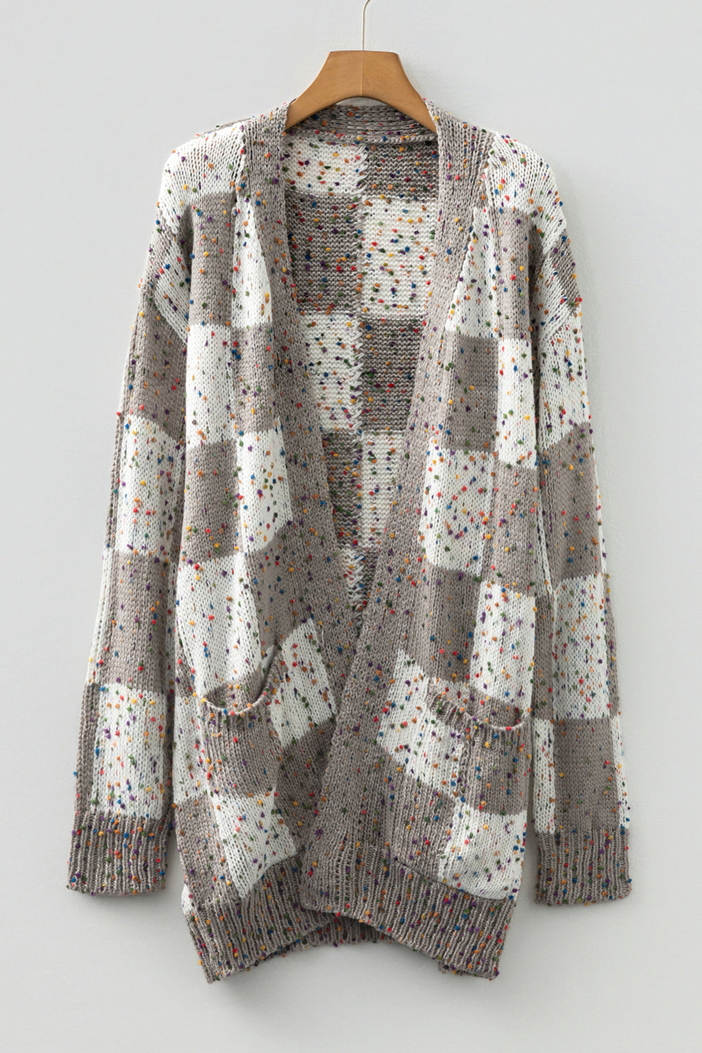 Open Front Cardigan Sweater with Dots