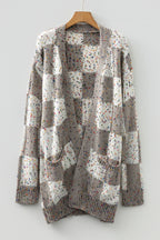 Open Front Cardigan Sweater with Dots