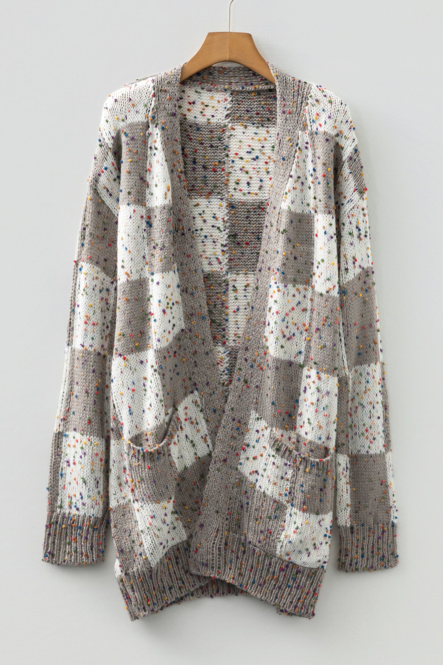 Open Front Cardigan Sweater with Dots