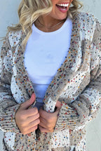 Open Front Cardigan Sweater with Dots