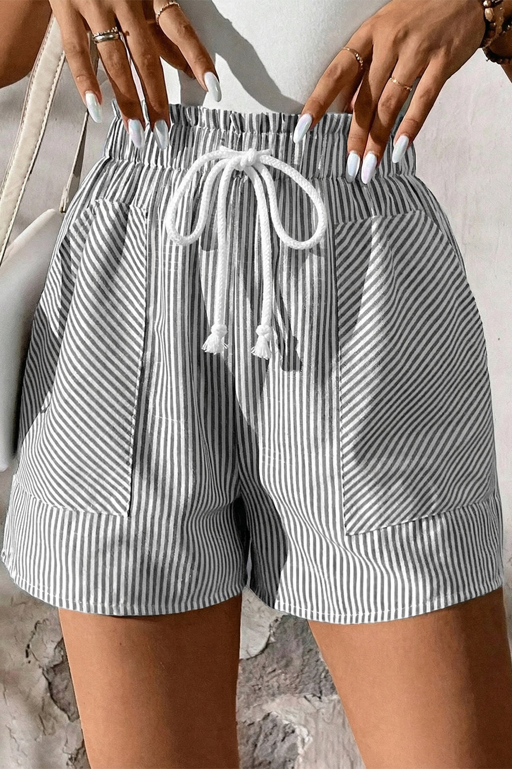 LuckeLAdybug LLC Casual shorts for mens with a striped design and elastic waistband