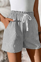 Striped LuckeLAdybug LLC casual shorts for mens with elastic waistband and pockets