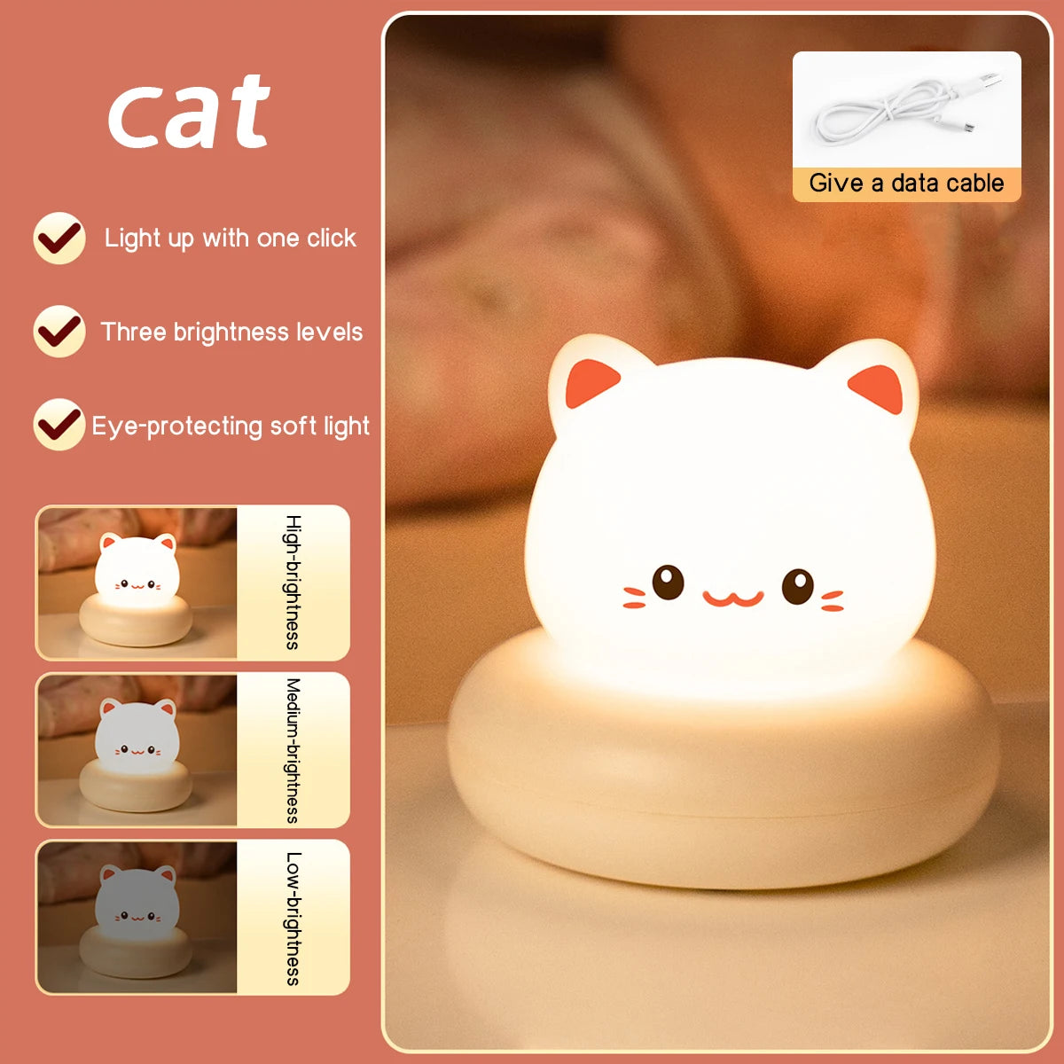 LED Light Night Light - Cute Pet Sleep Companion