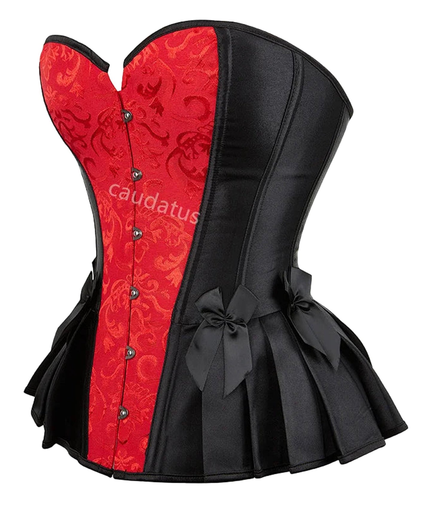 Stylish blue steampunk corset top with intricate design and flared skirt for a fashionable look