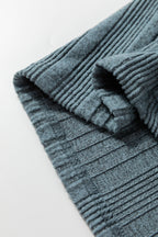 Black Ribbed Open Front Cardigan