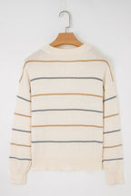Multicolour Striped Cardigan Sweater
