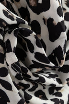 Leopard Print Flared Dress Long Sleeve Mini