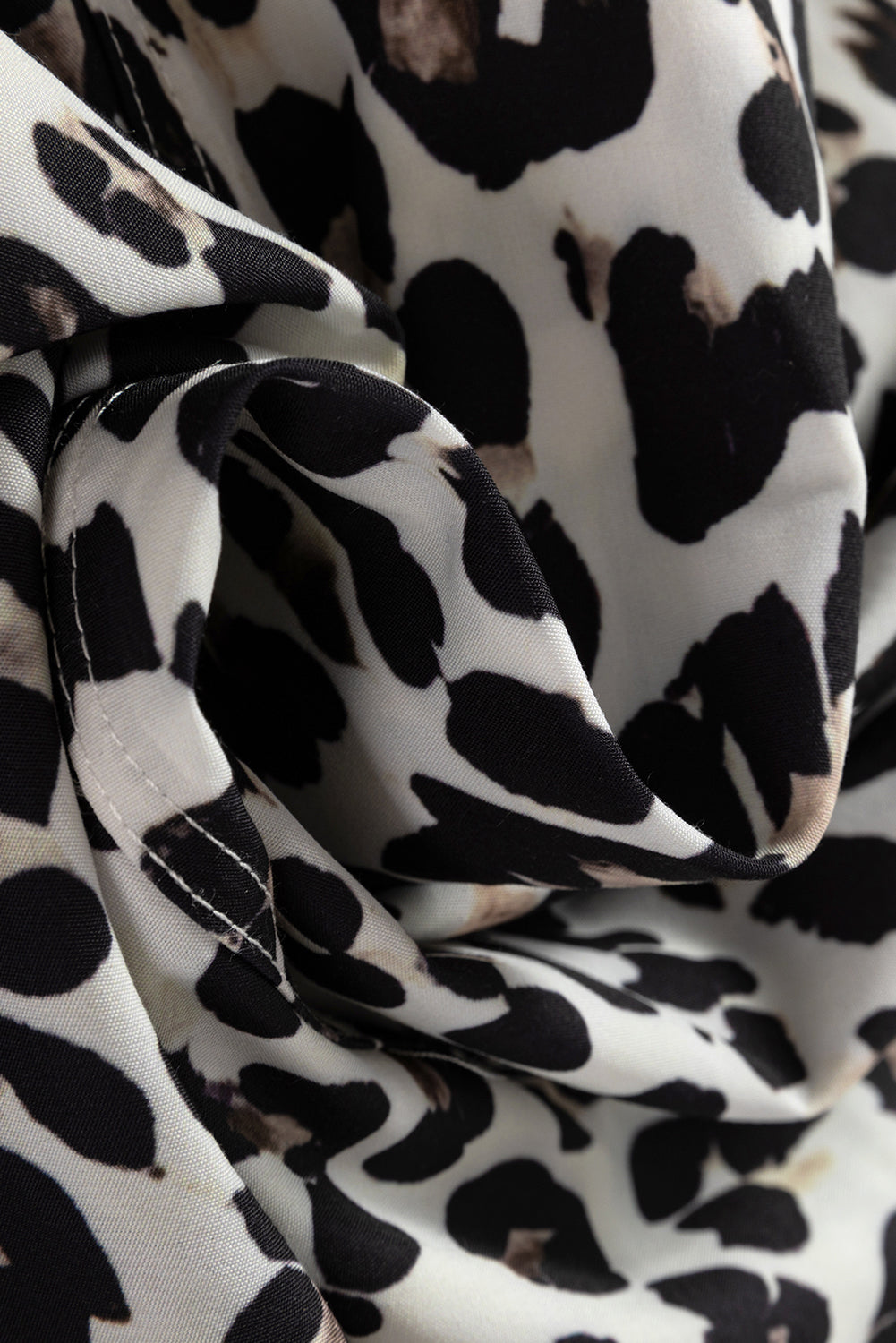 Leopard Print Flared Dress Long Sleeve Mini