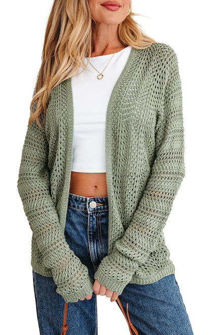 Green Scalloped Edge Cardigan