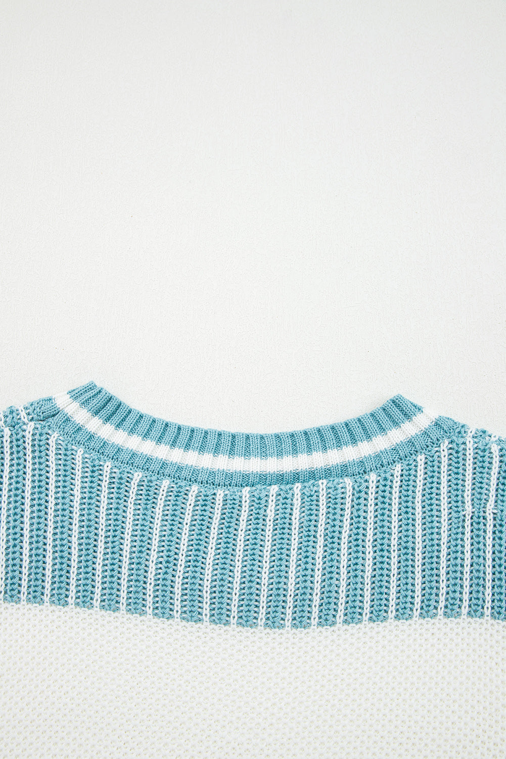 Brown Striped Patchwork Sweater For Trendy Look