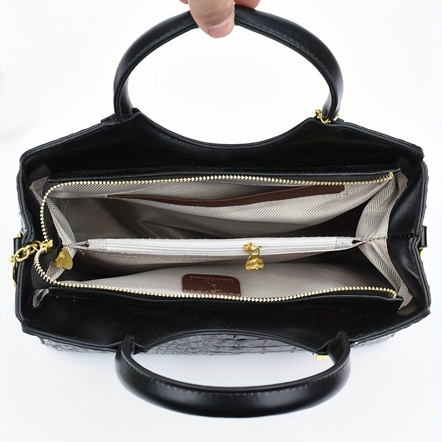 Luxury Crocodile Pattern Handbag Satchel