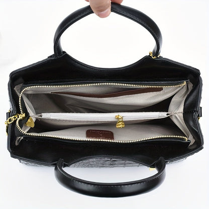 Luxury Crocodile Pattern Handbag Satchel