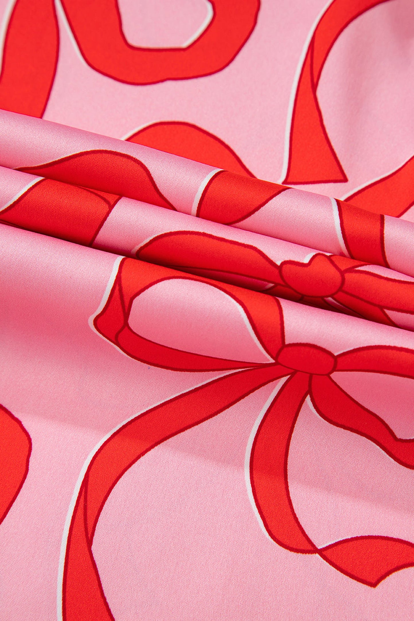 Pink Bow Print Pajama Set For Cozy Nights