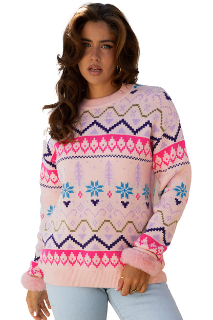 Multicolour Ethnic Christmas Sweater