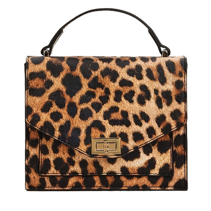 Leopard Print Vintage Clutch Handbag Front View
