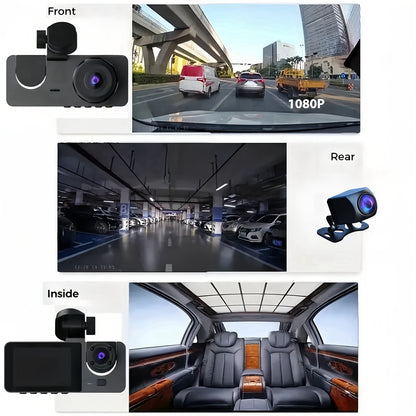 3 Channel Dash Cam With Night Vision