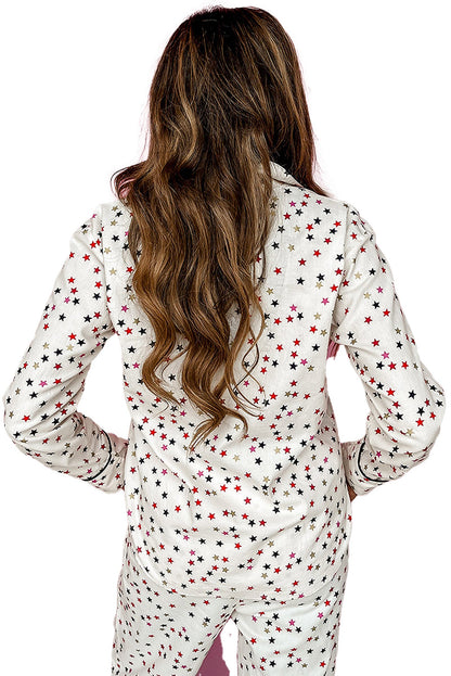 White Star Pajama Set Women For Cozy Nights
