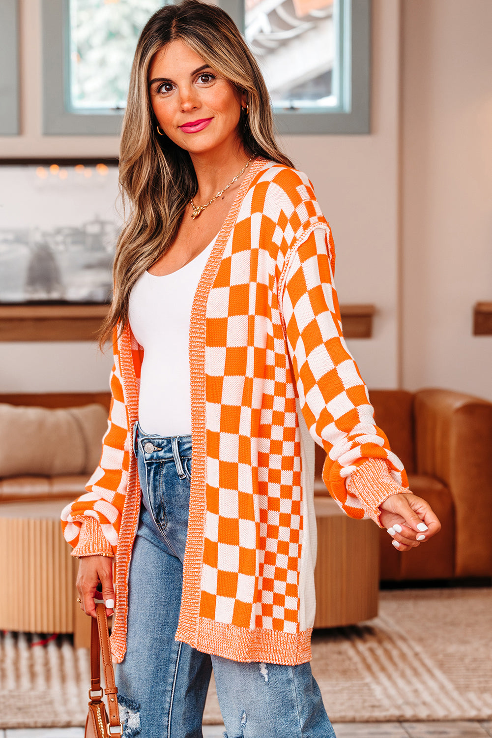 Checkered Cardigan for Effortless Style