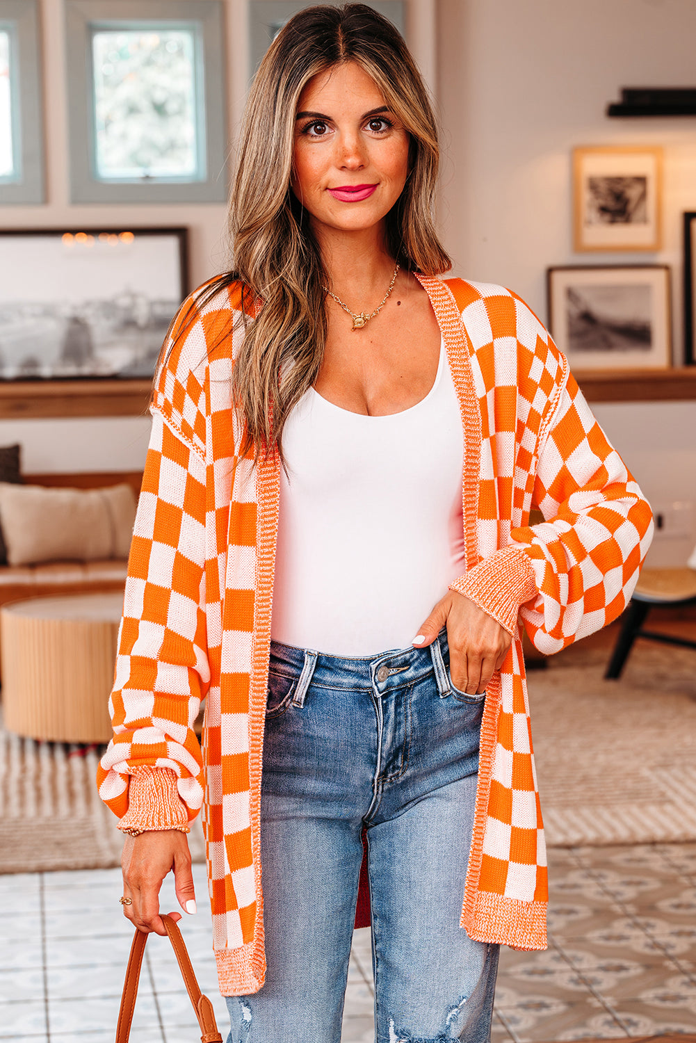 Checkered Cardigan for Effortless Style