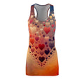 luckeladybug chic summer racerback dress with multicolor gradient and heart pattern design