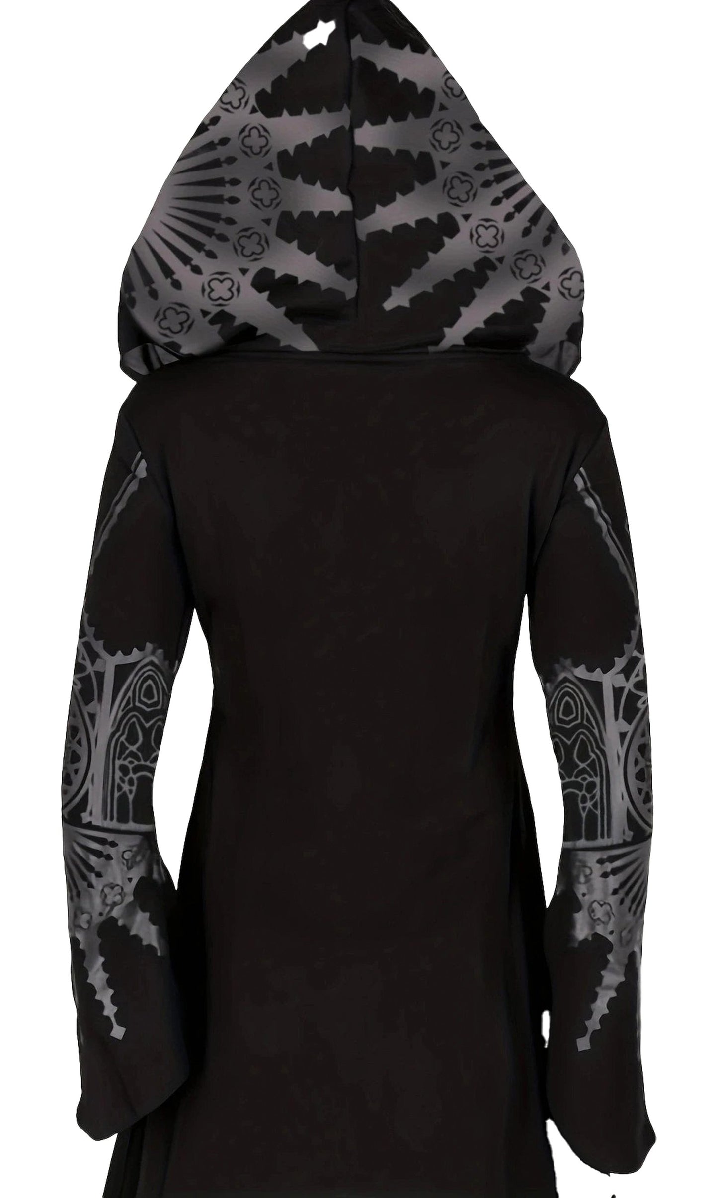 Chic womens hoodie with unique graphic design and long sleeves for stylish layering