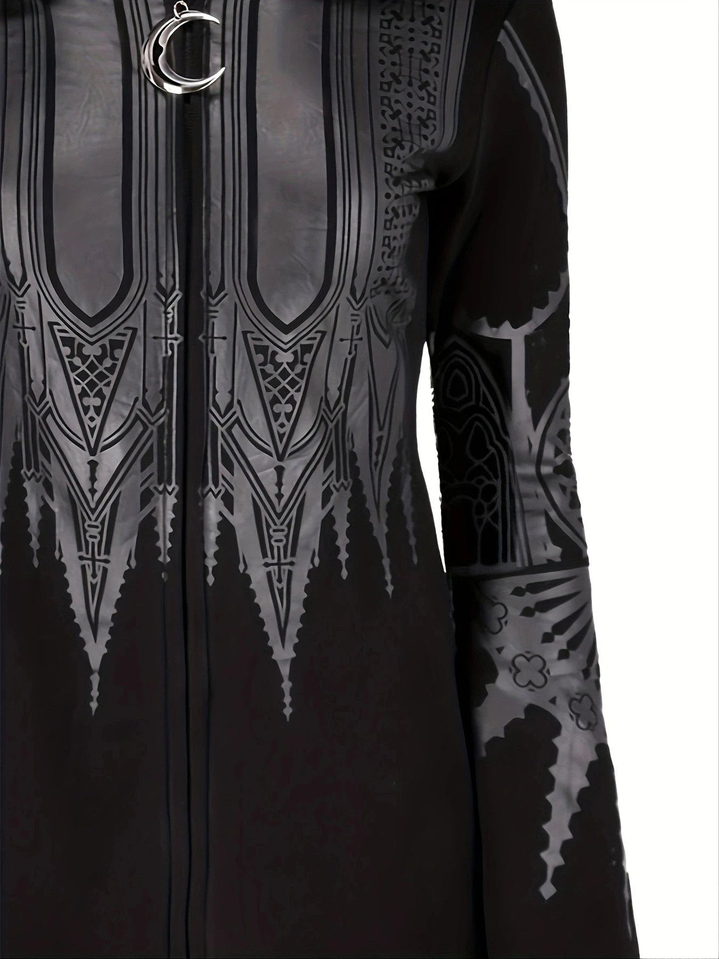 LuckeLadybug chic womens hoodie with unique black and gray design and zip closure