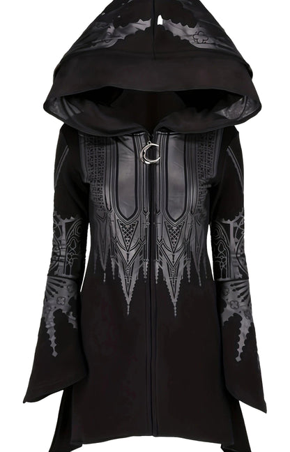 Chic womens hoodie from LuckeLadybug LLC with unique design and bell sleeves for stylish comfort