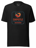 LuckeLadybug black chipotle shirt featuring a fun salmonella outbreak alert graphic