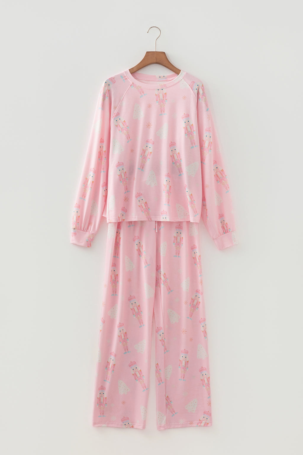 LuckeLadybug LLC Pink Christmas Pajamas Set with Cute Pattern for Cozy Holiday Nights