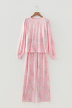 LuckeLadybug LLC Pink Christmas Pajamas Set with Cute Pattern for Cozy Holiday Nights