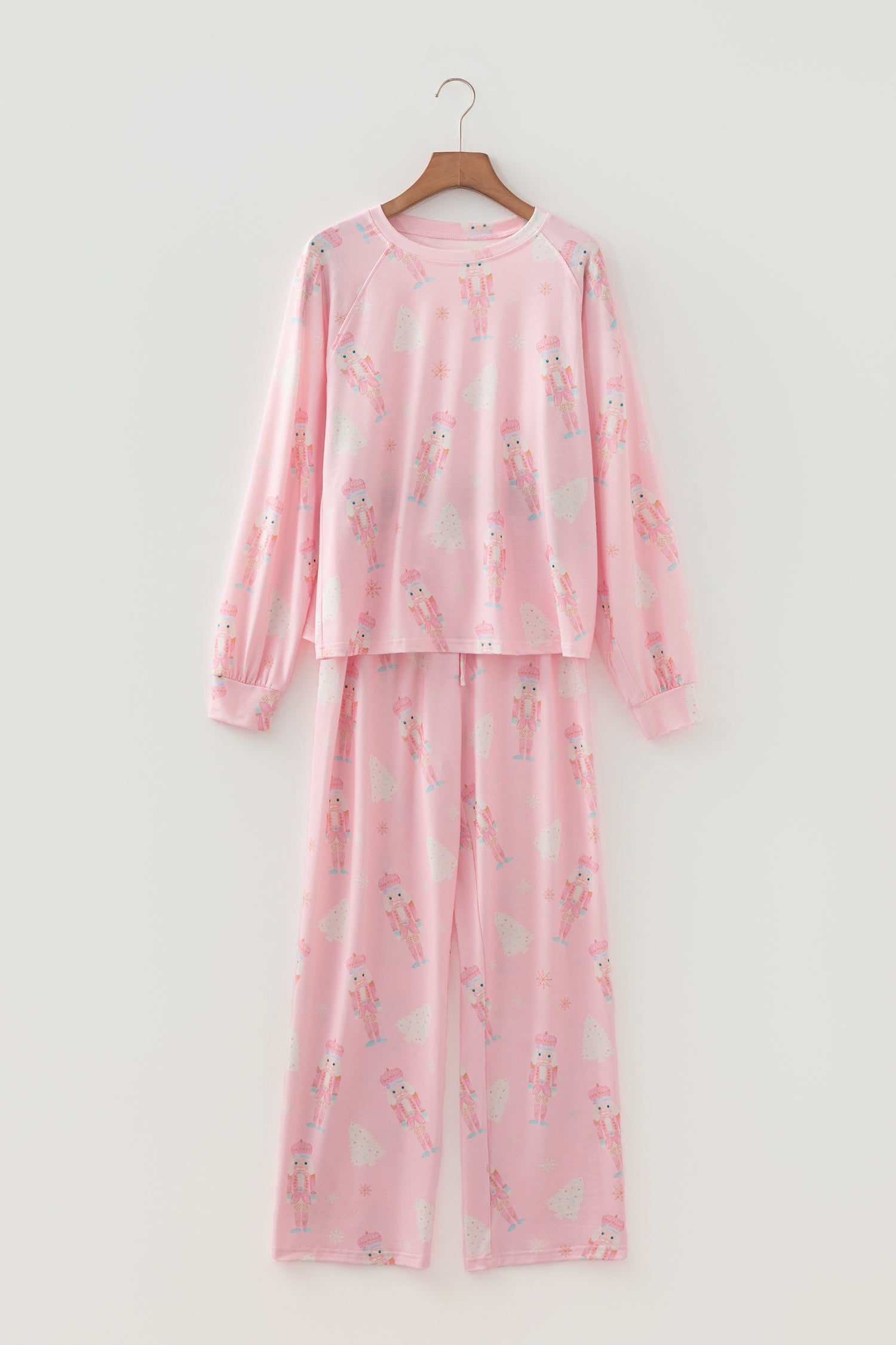 LuckeLadybug LLC Pink Christmas Pajamas Set with Cute Pattern for Cozy Holiday Nights