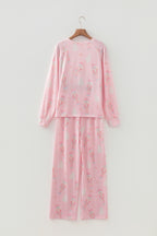 LuckeLadybug LLC Christmas pajamas set in pink with festive nutcracker pattern for cozy holiday nights