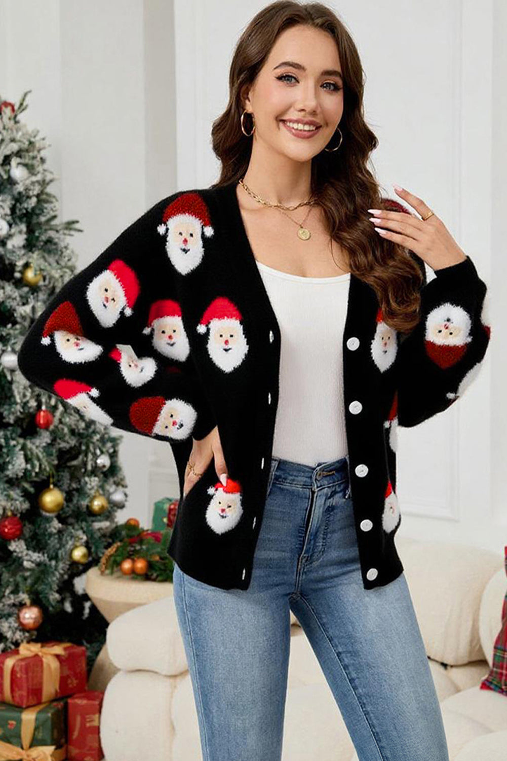 Christmas Ugly Sweater Cardigan for Women