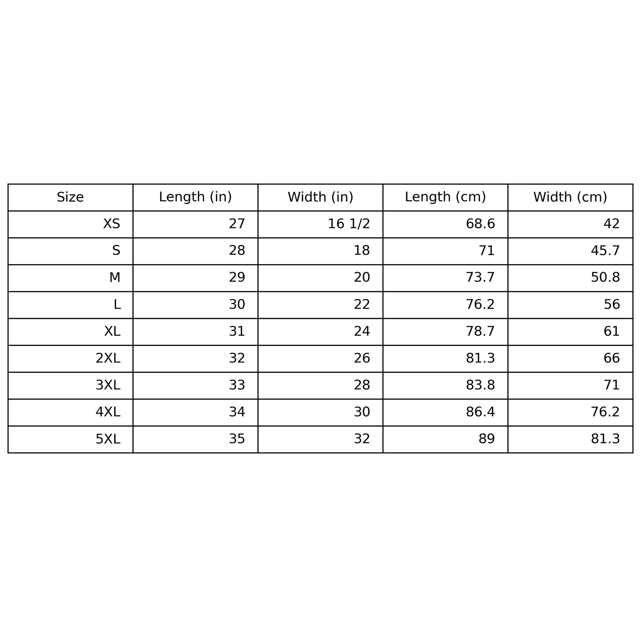 Size chart for LuckeLadybug Classic Fly Fishing T-Shirt for Men showing measurements in inches and centimeters