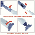 Clothes dryer vent cleaning brush with easy-to-use mechanism and removable attachments for efficient cleaning
