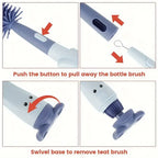 LuckeLadybug clothes dryer vent cleaning brush with detachable bottle and teat brushes for easy cleaning